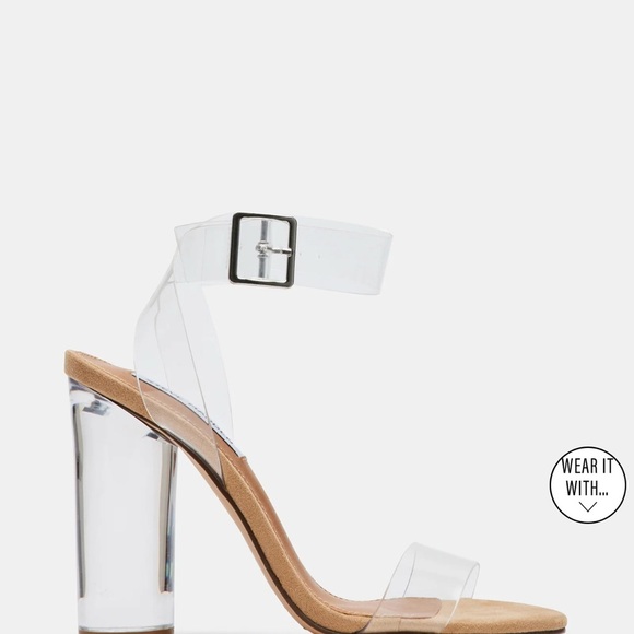 Steve Madden Transparent and Tan Heels size 5 - Picture 9 of 11